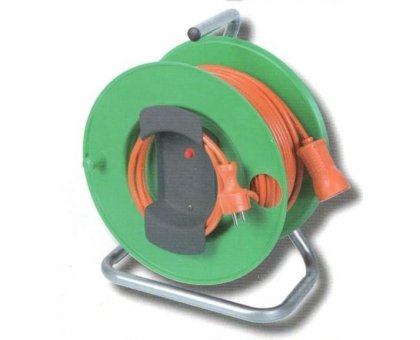 Avvolgicavo elettrico da giardino da mt 25 cavo 3x1,5 presa e spina SCHUKO