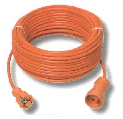 Prolunga giardinno mt 20 arancione cavo 2x1,5 spina e presa SCHUKO