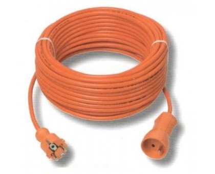 Prolunga giardinno mt 20 arancione cavo 2x1,5 spina e presa SCHUKO