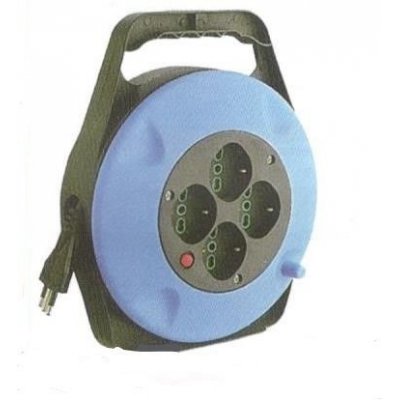 Avvolgicavo elettrico mt 10 cavo 3x0,75 con 4 prese bivalenti uso domestico