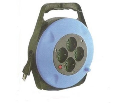 Avvolgicavo elettrico mt 10 cavo 3x0,75 con 4 prese bivalenti uso domestico