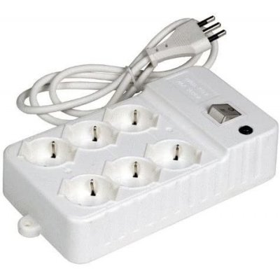 Multipresa 6 posti prese bipasso+ Schuko con cavo e protezione termica MAURER