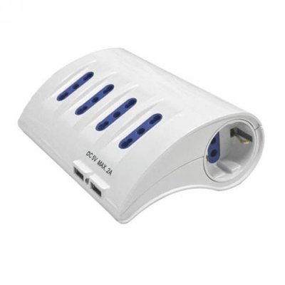 Multipresa da tavolo 4 posti bipasso + 1 Schuko + 2 USB