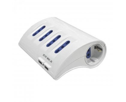 Multipresa da tavolo 4 posti bipasso + 1 Schuko + 2 USB