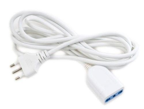 Prolunga lineare mt 10,0 cavo 3x1,5 bianca spina 16 A e presa bipasso 10-16 A