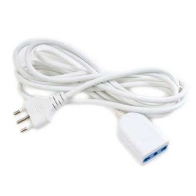 Prolunga lineare mt 10,0 cavo 3x1,5 bianca spina 16 A e presa bipasso 10-16 A