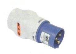 Adattatore industriale da spina 2P+T 16 A CEE blu a 2 presa 2P+T 16A + 1 Schuko