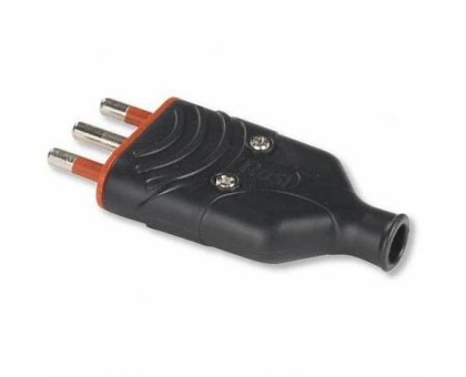Spina 2P+T 10 A in gomma antischiacciamento ELAPLUG colore bianco