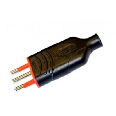 Spina 2P+T 16 A in gomma antischiacciamento ELAPLUG colore bianco