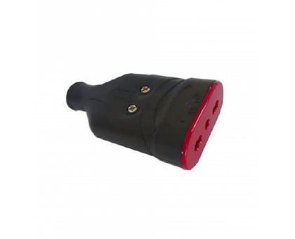 Presa 2P+T 10 A in gomma antischiacciamento ELAPLUG colore bianco