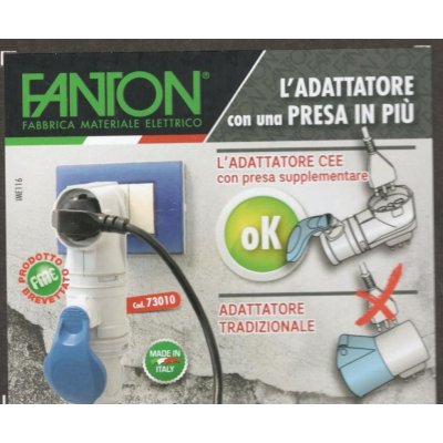 Adattatore monofase CEE da parete con presa bipasso+schuko FME 73010