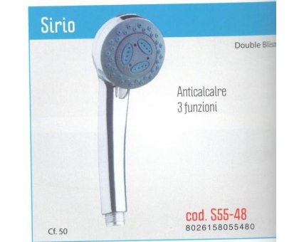 Doccetta anticalcare SIRIO a 3 getti