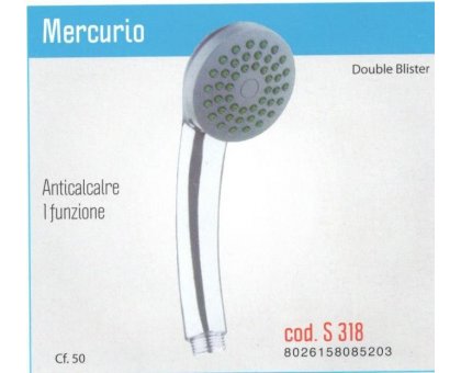 Doccetta anticalcare MERCURIO a getto singolo