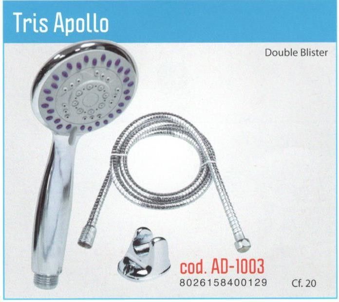 Set 3 pezzi flessibile+supporto+doccetta modello APOLLO