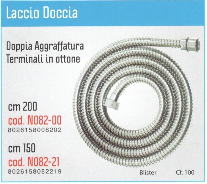 Flessibile doccia a doppia aggraffatura cm 150