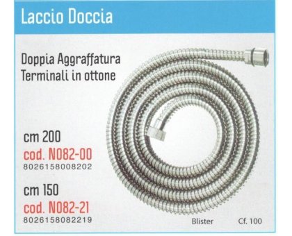 Flessibile doccia a doppia aggraffatura cm 200