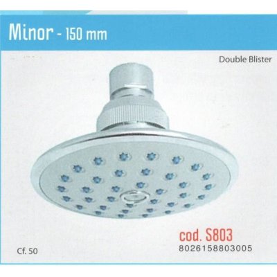 Soffione a pioggia anticalcare Ø 150 mm modello MINOR