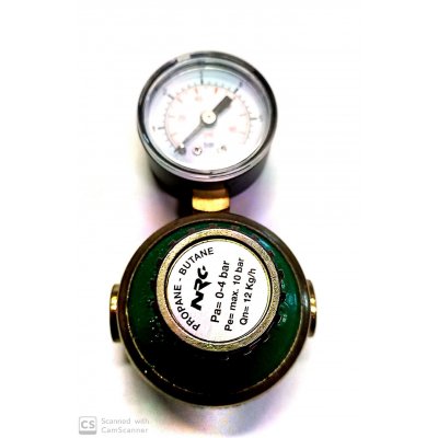 Regolatore GPL con manometro ad alta pressione capacità 12 Kg/h