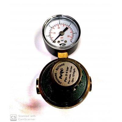 Regolatore GPL con manometro ad alta pressione capacità 12 Kg/h
