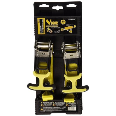 Set 2 cinghie a cricchetto portata 400KG maniglia a TI VIGOR