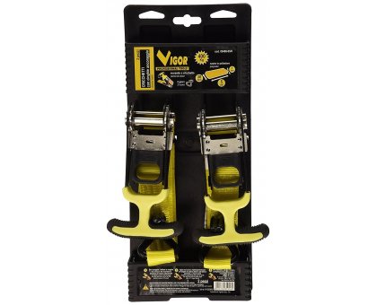 Set 2 cinghie a cricchetto portata 400KG maniglia a TI VIGOR