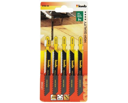 Set 5 lame seghetto HCS attacco T passo 3,0 KWB 610225