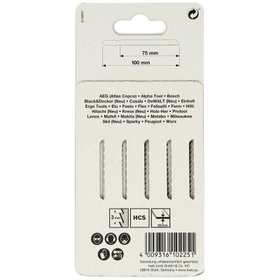 Set 5 lame seghetto HCS attacco T passo 3,0 KWB 610225