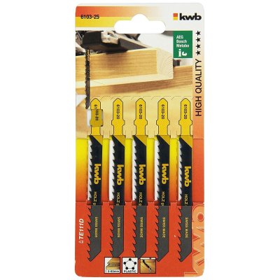 Set 5 lame seghetto HCS attacco T passo 4,0 KWB 610325