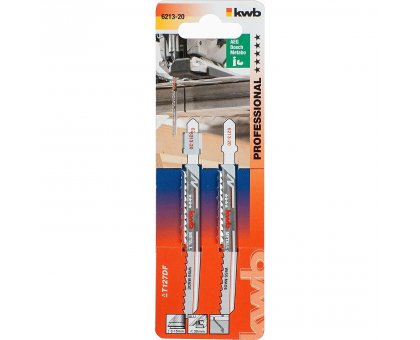 Set 2 lame seghetto attacco T bimetalliche per srgossatura L 100 mm passo 3,0 KWB 621320