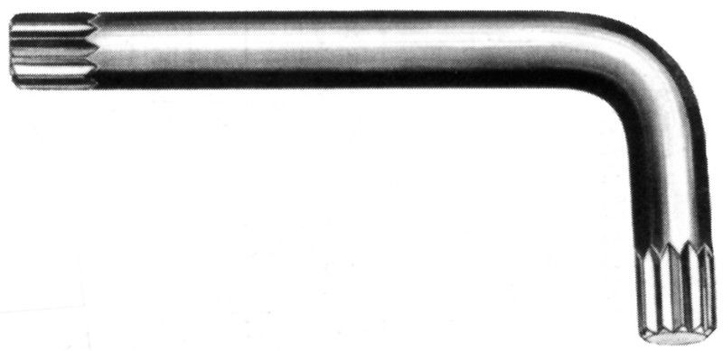 Chiave XZN piegata brunita M 6 L. 80 x 28 mm