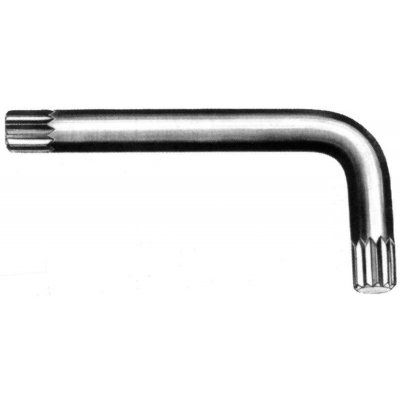 Chiave XZN piegata brunita M 8 L. 90 x 32 mm