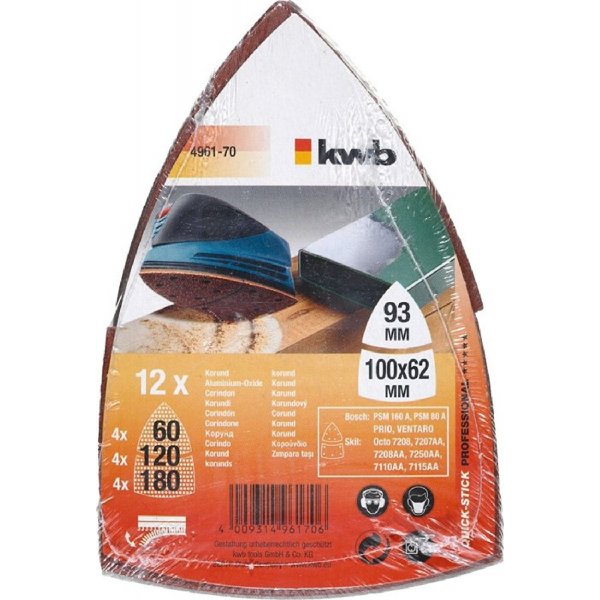 Fogli leviganti, 93 mm, confezione da 12 KWB 496170
