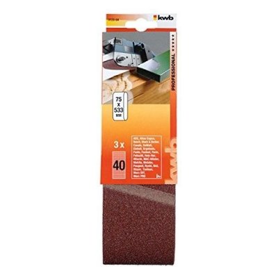 Set 3 nastri abrasivi 75x533mm gr 40 KWB 912504