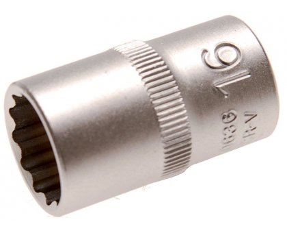 Bussola poligonale 1/2" x 16 mm satinata BGS10636