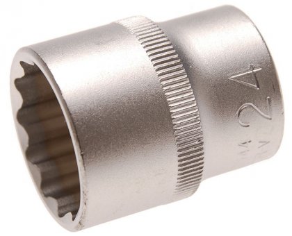 Bussola poligonale 1/2" x 24 mm satinata BGS10644