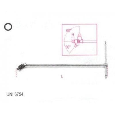 Chiave TI bussola esagonale snodata mm 24 BETA 952 009520024