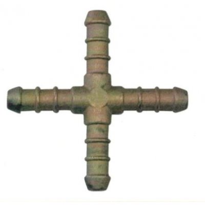 Portagomma 4 vie in ottone a CROCE per GPL Ø 9 mm