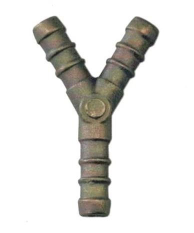 Portagomma 3 vie in ottone a Y per GPL Ø 9 mm