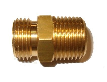 Raccordo doppio maschio in ottone M 1/2' dx a M 20x14 sn