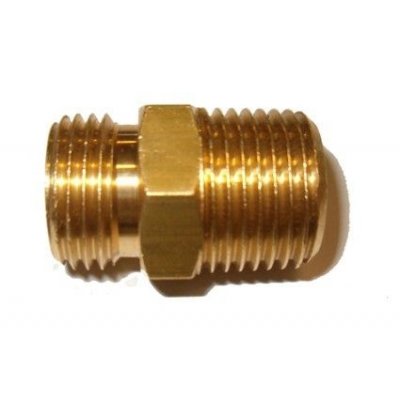 Raccordo doppio maschio in ottone M 1/2' dx a M 20x14 sn