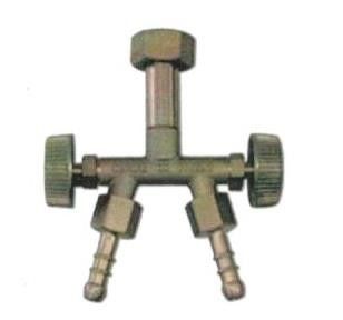Raccordo a 2 uscite GPL con rubinetto e girello sinistro F 20x14