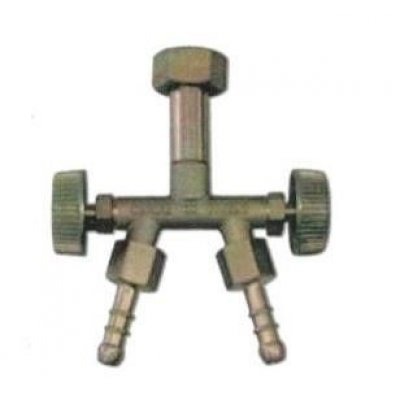 Raccordo a 2 uscite GPL con rubinetto e girello sinistro F 20x14