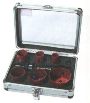 Set 8 pezzi seghe a tazza per elettricisti in valigetta alluminio