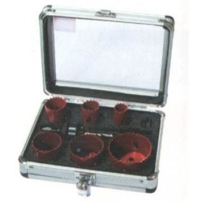 Set 8 pezzi seghe a tazza per elettricisti in valigetta alluminio