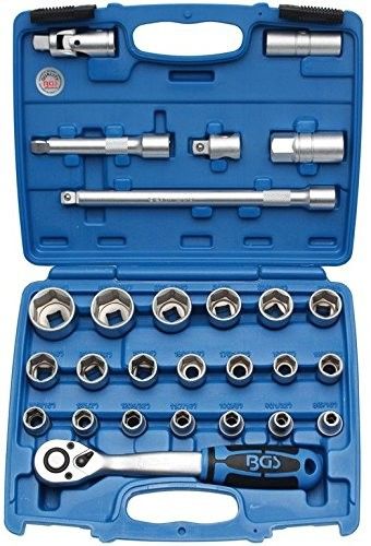 Valigetta 27 pezzi cricco e bussole mm 8-32 attacco 1/2" BGS2224