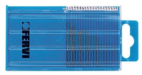 Set 20 micropunte in HSS rivestite al TIN da 0,25 a 1 mm FERVI P068