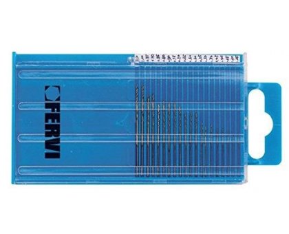 Set 20 micropunte in HSS rivestite al TIN da 0,25 a 1 mm FERVI P068