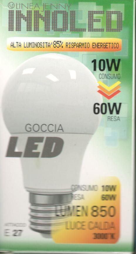 Lampadina LED GOCCIA 10w E27 Luce calda 3000 K