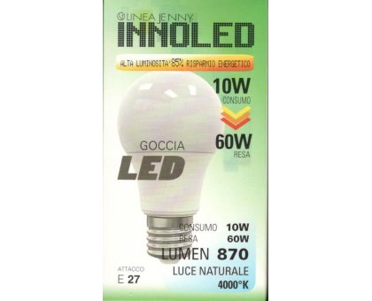 Lampadina LED GOCCIA 10w E27 Luce naturale 4000 K