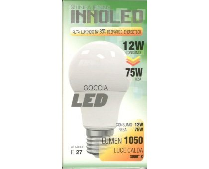 Lampadina LED GOCCIA 12w E27 Luce calda 3000 K